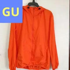 【GU】フード付きジッパー　S　オレンジ色のサムネイル