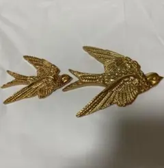 インテリア　雑貨　鳥　オーナメント　ヴィンテージ　ゴールド　レトロ　壁掛け　大小