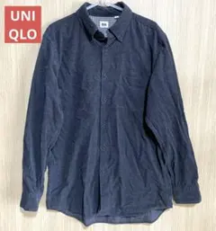 ユニクロ　コーデュロイシャツ　ダークグレー