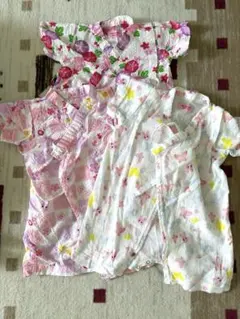 ミキハウス　ホットビスケット　ベビー甚平ロンパース　女の子　60~70