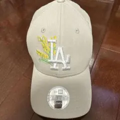 ニューエラ　LAロゴ刺繍 ベージュベースボールキャップ 9FORTY WOMEN
