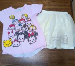 120cm2枚組ツムツム半袖Tシャツ＆すみっコぐらし チュールスカートKi677のサムネイル