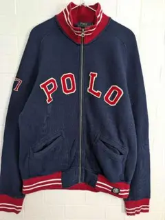 RALPH LAUREN トラックジャケット スウェット デカロゴ　ジップアップ