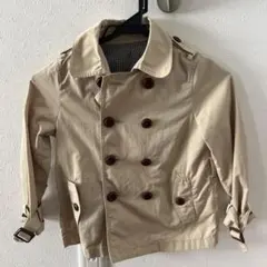 COMME CA ISM ベージュ ダブルブレストコート 110-120cm