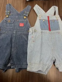 B-LOFT デニム ストライプ オーバーオール