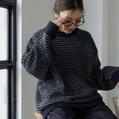 MACOBER × FREAK'S STORE バーズアイニット　　ネイビー