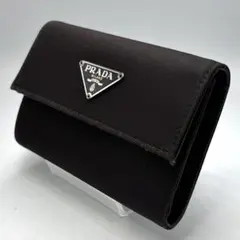PRADA プラダ ナイロン 三つ折り財布 コンパクトウォレットブラック三角ロゴのサムネイル