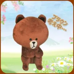 ʚ(⚆˛⚆)ɞ‬ ライン　ブラウン　ぬいぐるみ