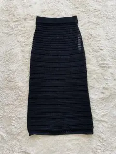 【未使用】ROPE' PICNIC 透かし編みテープヤーンIラインニットスカート