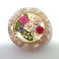 No.159＊オレンジ×イエローフラワー さざれ石入り 華やか レジン
