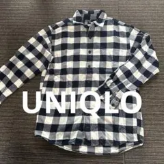 UNIQLO ネイビーチェック柄 長袖シャツ S
