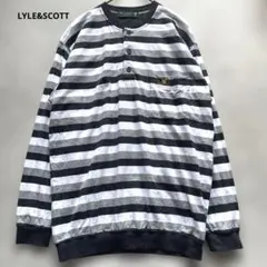 Lyle & Scott ヘンリーネック ボーダー 長袖カットソーのサムネイル
