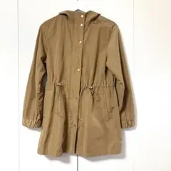 【GU】ベージュ フード付き コート ウエスト調整