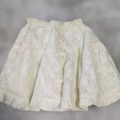 アイボリー レース リボン付きスカート　110