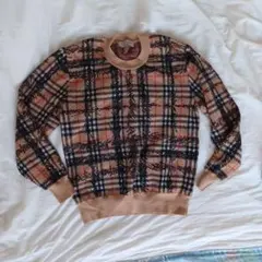 ミ*️様 Burberry チェック柄 長袖ニットセーター S