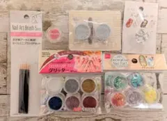 ネイルパーツまとめ売り グリッター ホロ 箔 ブラシ セット