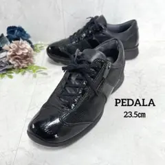 asics PEDALA エナメル ウォーキングシューズ　23.5㎝　ブラック