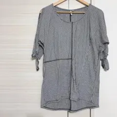 ストライプ 半袖Tシャツ 【Ｌ】レディース　おしゃれ　カジュアル
