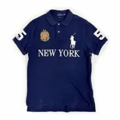 ポロラルフローレン 半袖ポロシャツ ビッグポニー ニューヨーク ネイビー L