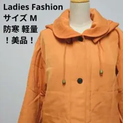 Ladies Fashion フード付き 中綿ロングコート M 防寒 軽量