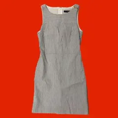 バナナリパブリック　ノースリーブ膝丈　ワンピース　ネイビー　ボーダー　XSサイズ