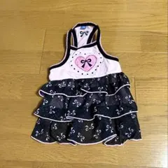 【新品！】小型犬服 フリル付きドレス ピンクと黒