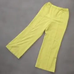 ★b2576 LEPSIM【L】ライムグリーン ワイドパンツ ゴムウエスト