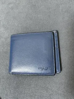 COACH 二つ折り財布 ネイビー レザー