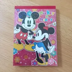平成レトロ　ディズニー　ミッキー＆ミニー　メモ帳　メモパッド　24柄　赤のサムネイル