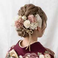 髪飾り【6306】ドライフラワー　結婚式　成人式　卒業式　七五三　前撮　振袖　袴
