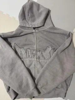 BlessU グレー ジップアップパーカー