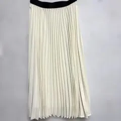 COMME CA ISMクリーム色プリーツスカート9号M