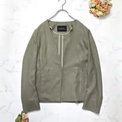 【新品未使用タグ付き】グリーンレーベルリラクシング ノーカラージャケット L