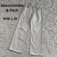 アバクロ　Abercrombie&Fitch アバクロ　ホワイトデニム　メンズ