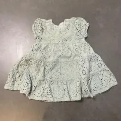 petitmain プティマイン ワンピース グリーン 90 アイレットレース