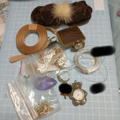 ハンドメイドアクセサリーパーツセット　アクセサリー他　ジャンクあり