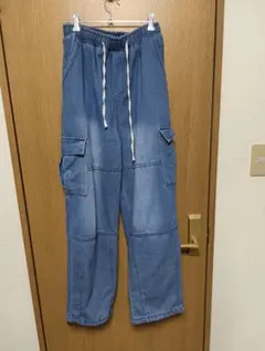 Burlesque Mサイズ デニム ハイウエスト カーゴパンツ