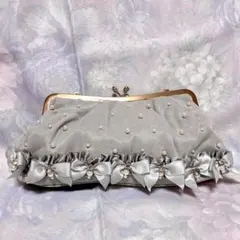 美品　JILLSTUART パーティーバッグ　クラッチバッグ　グレー　パール