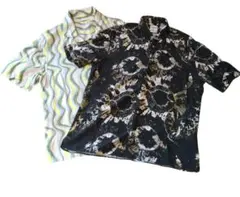 ZARA　柄シャツ　Mサイズ　2枚セット　オシャレ　夏物 半袖　シャツ 総柄のサムネイル