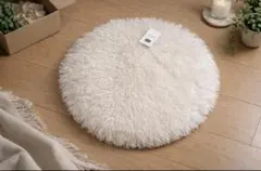 ボアシートクッション　白　ふわふわ