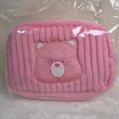 ケアベア アップリケコーデュロイポーチ Care Bears ピンク チアベア
