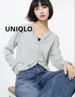 即決優先‼️UNIQLO UVカットクルーネックカーディガン
