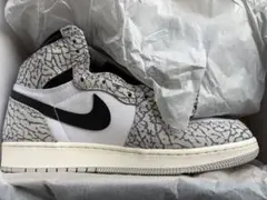 【新品】ナイキ エアジョーダン1 ハイ OG GS ホワイトセメント 24.5