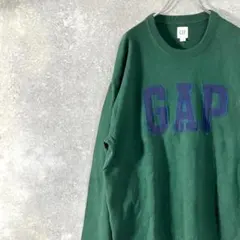 未使用 GAP　ニット　セーター　長袖　グリーン　ロゴ　クルーネック　ローゲージのサムネイル