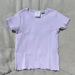 ZARA Kidsザラキッズ 半袖Tシャツ ピンク薄紫 花柄デイジーワンポイントのサムネイル