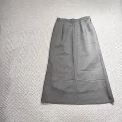 0 美品 ロングスカート ヴィンテージ レトロ チェック グレー M-L