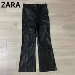 ZARA レザーワイドパンツ羊革 ZARA レザーワイドパンツ羊革 ZARA レザーワイドパンツ羊革