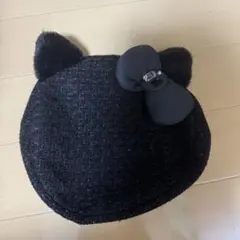 ユニバ ハローキティ ベレー帽 黒 USJ