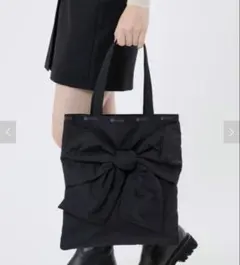 完売品 リボン　LESPORTSAC BOW EMERALD TOTE ブラック