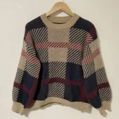 チェック柄 ニット